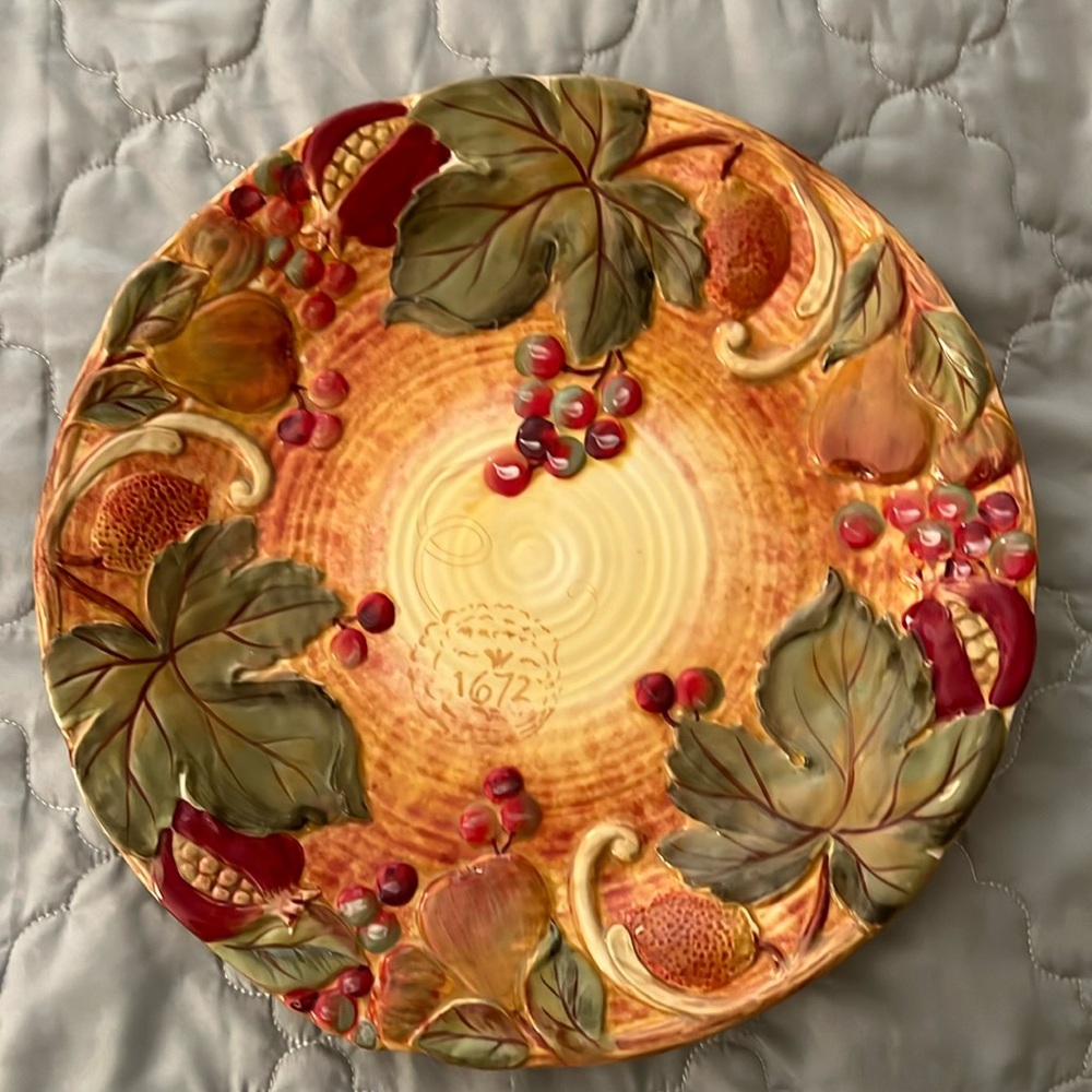 13 Inch Hand-Painted Decorative Platter - Siena by Pamela Gladding